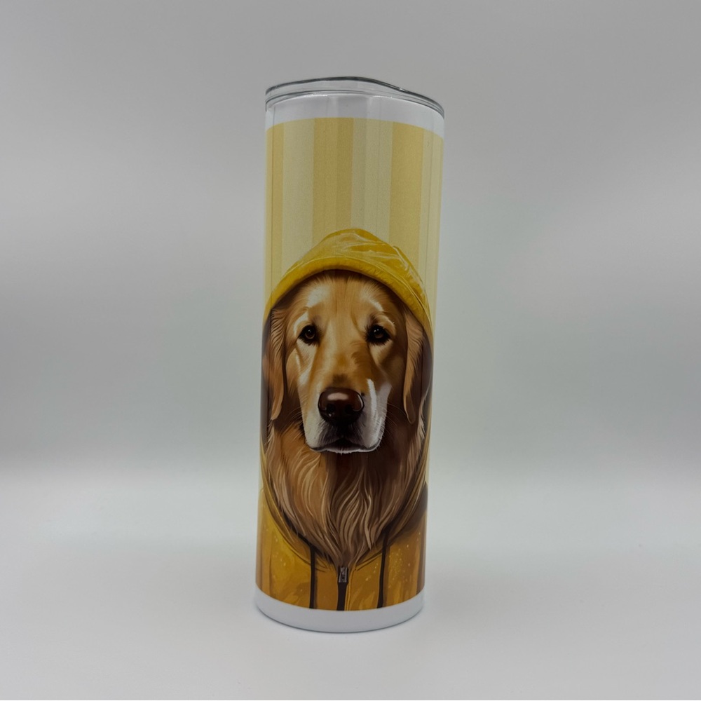 Golden Retriever Yellow 20oz Skinny Stainless Steel Tumbler With Straw